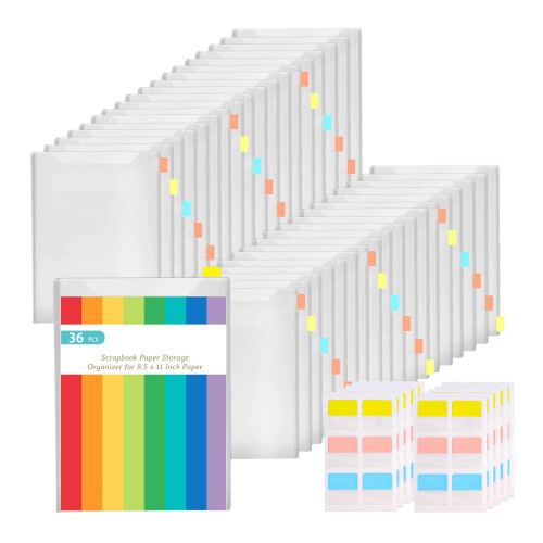 36 Clear PP Sleeves For A 4 Papers Sturdy In Classroom Or