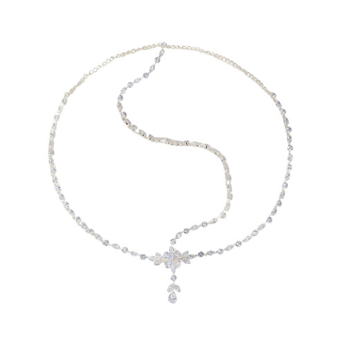 Geometric Drop Shaped Rhinestones Headpiece For Bridal And