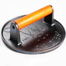 7.1 Inch Heavy Duty Cast Iron Grill Press for Burger Smasher and Bacon, Even Sear Cooking BBQ Tool