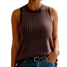 Damen-Tanktops mit rundem Ausschnitt und-Dunkelrot L