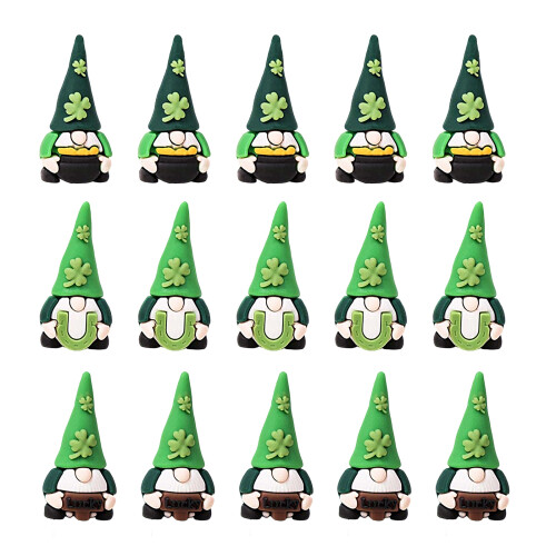 Patricks Day Gnomes Decors Mini Resins Gnomes Figurines-15pcs