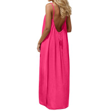 Women's Strap Backless Loose-fitting Resort Long Dress-2 XXXXL