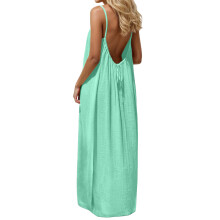 Women's Strap Backless Loose-fitting Resort Long Dress-3 XXXL