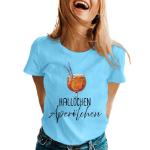 Women's Prom T-shirt Cocktail Print Lightweight Top-Sky Blue M