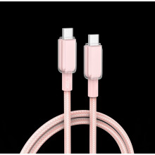 Kabel USB-C na USB-C 60W, 1m - růžový