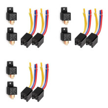 6x Car Relay with Harness, 5Pin 80A Relay /Off Normally Open SPDT Relay Socket Plug JD2912-1Z-12VDC 80A 14VDC