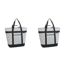 2X Insulated Cooler Bag, Reusable 40L Soft Cooler Bags, Cooler Leak Proof Portable Thermal Bags for Groceries Beach Grey