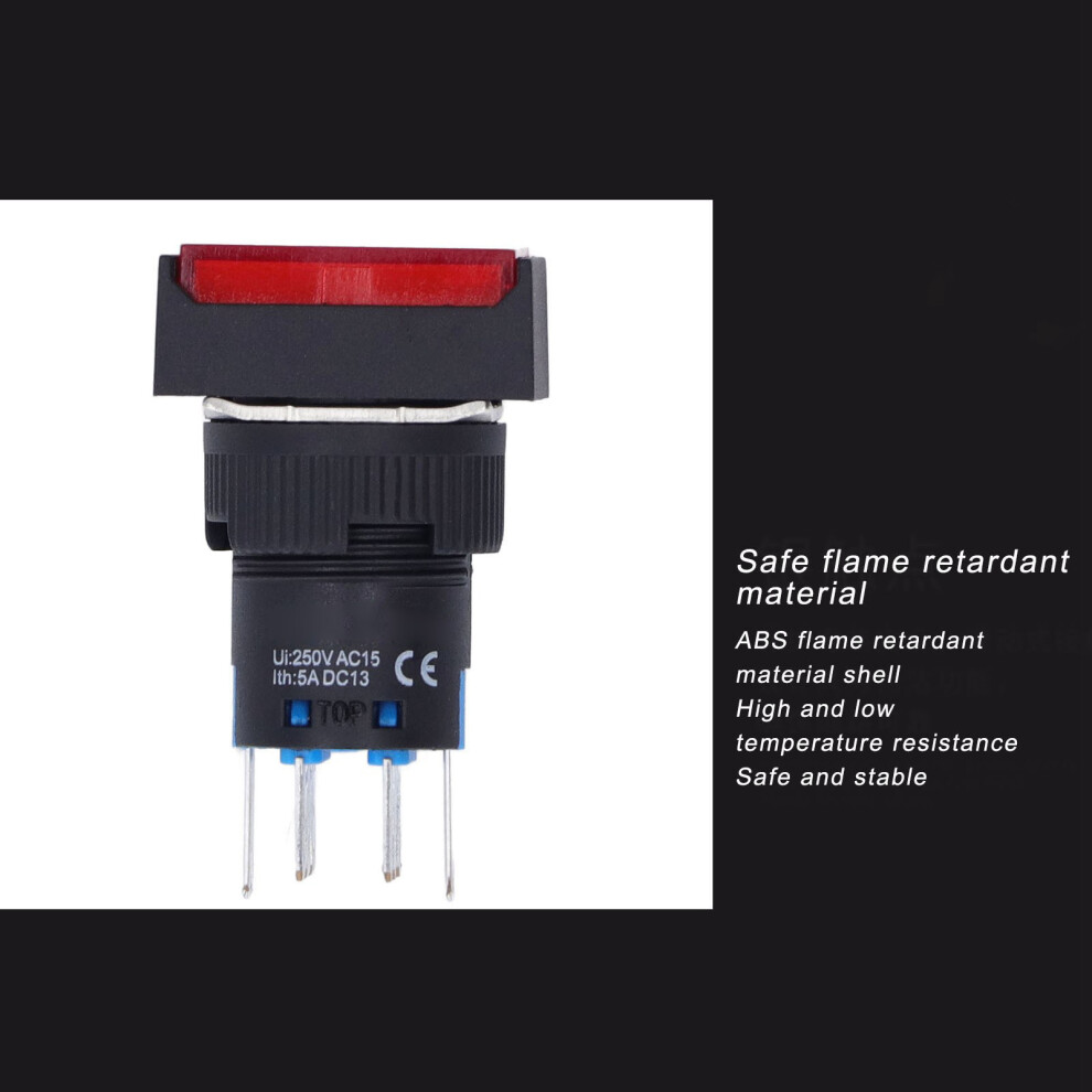 25Pcs 12V Red Push Button Switches ABS
