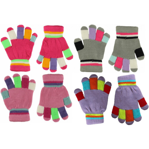 (Multicoloured 2) Magic Set of Four Multicoloured Gloves
