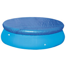 12ft Round Above Ground Pool Cover 370cm Heat Retaining Blanket with Zippered Grip and Slip Resistant Surface