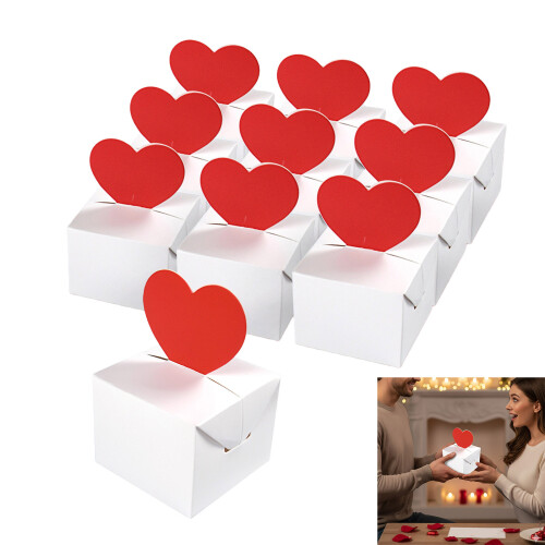 10Pcs Folding Paper Gift Box Love Heart Gift Wrapping Box Candy 1