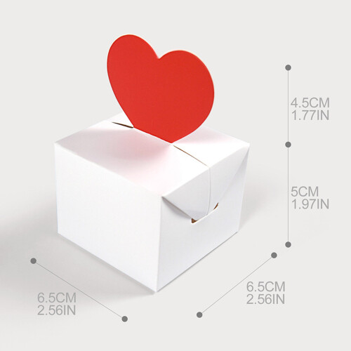 10Pcs Folding Paper Gift Box Love Heart Gift Wrapping Box Candy 2