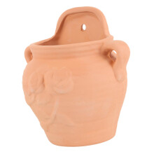 Hanging Wall Planter Modern Red Pottery Flower Pot with Drainage for Indoor Outdoor Decor