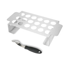 Jalapeno Grill Rack with Corer Tool, 18Hole Stainless Steel Popper Holder for BBQ Smoker and Oven