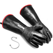 BBQ Gloves 1472F Heat Resistant Waterproof Oil Resistant Grill Gloves with 14Inch Cuff and SHook