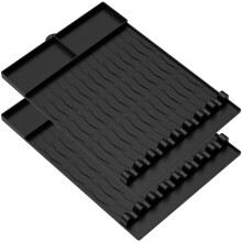 2Pcs Silicone Grill Mat Nonstick Reusable Heat Resistant Non Slip Griddle Mat for Outdoor BBQ 16.73x11.73 inch