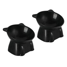 Ergonomic Dog Bowls Dish Durable Tilted Bowl For Healthy-Black