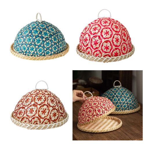 Multifunctional Rattan Basket for Fruit Display Bread-Blue 2