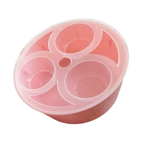 3 Section Plastic Hyacinth Hydroponic Planter With Storage-Pink