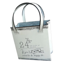Flower Basket With Carrying Handle for Garden Vertical-White