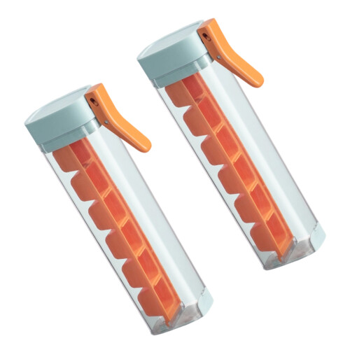 Praktischer One-Touch-Eiswürfelbereiter mit 6 Gittern,-Orange