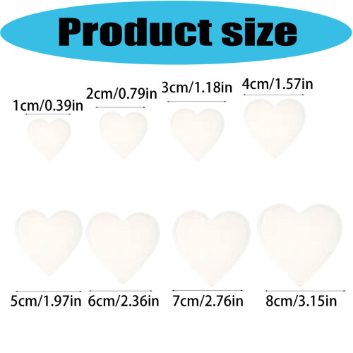 8Pcs Heart Shape Acrylic Sewing Templates With Alignment Grids 1