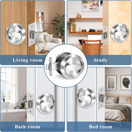 Double Sided Recessed Door Lock Smooth Operate Stainless Steel 2