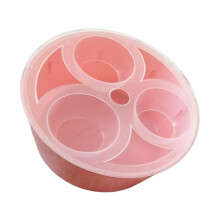 3 Section Plastic Hydroponic Planter For Home Gardeners-Pink