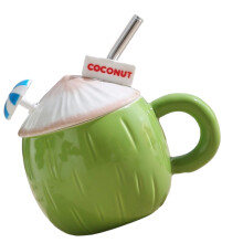 Tasse artistique en forme de noix de coco, tasse à café,-Bleu