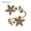 Stylish Adjustable Floral Bracelet Open Bangle With-Silver 4