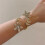 Stylish Adjustable Floral Bracelet Open Bangle With-Silver 7