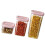 3pcs Plastic Airtights Rotating Canisters Great For-Pink 1