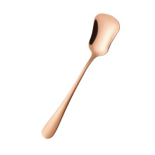 Functional Stainless Steel Gourd Head Dessert Spoon-rose gold