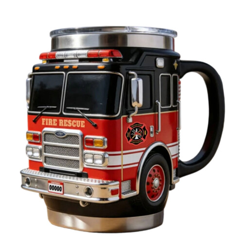 Creative Truck Shaped Firefighting Coffee Mug Heat Cold-A