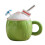 Cute Coconuts Shape Coffee Mug With Leakproof Cover Ideal-Blue 1