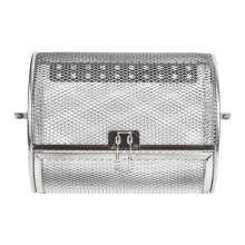 Stainless Steel Rotisserie Basket for Nuts and Coffee Beans, Even Heat Rotation Grill Drum