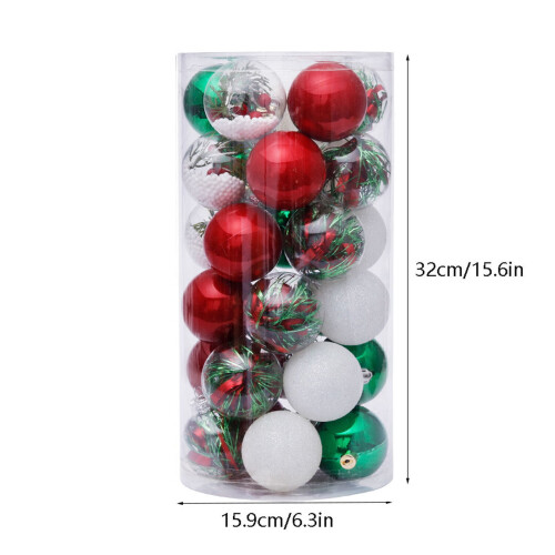 30pcs Clear Plastic Christmas Tree Ornaments 6cm 1
