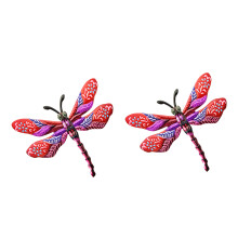 Pair of Weather Resistant Dragonflies Sculpture Hanging-C