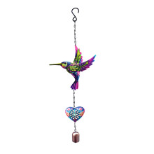 Lovely Iron Hummingbird Wind Chimes For Outdoor Decoration-C