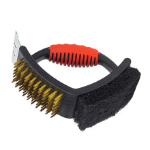 3-in-1 Right Angled Steel Wire Brush for-Red Copper wire brush