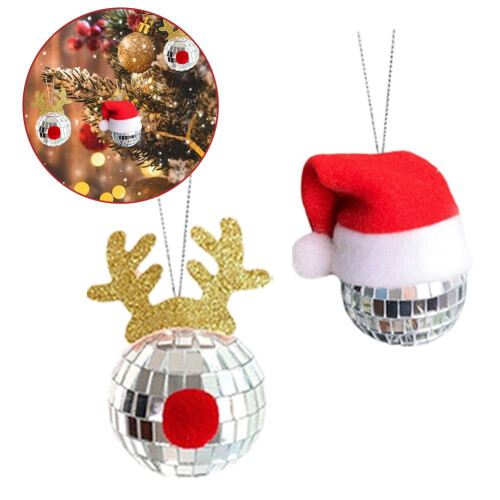 Silver Mirror Reindeer Pendant Christmas Ornament 8 cm 1