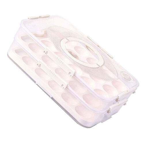Double Layer Eggs Storage Box With Detachable-2 layer 2 cover