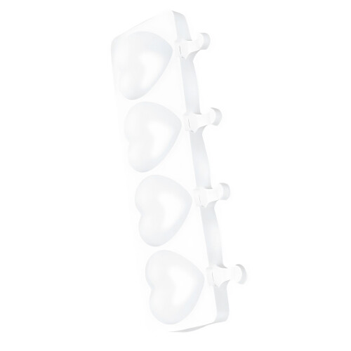 Flexible Eis am Stiel-Form aus Silikon mit 4 Mulden,-Herzform