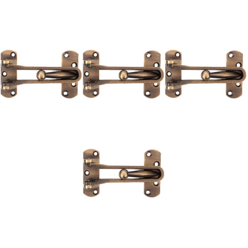 4Pcs Home Security Door Lock Latch Zinc Alloy Light Brown Interior Use 1
