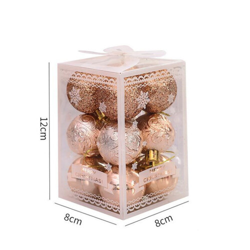 Christmas Tree Baubles Beige 1.51 Inch 12 Pcs 1