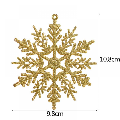 Light Blue Glitter Snowflake Ornaments 6PCS 3.9 inch 1