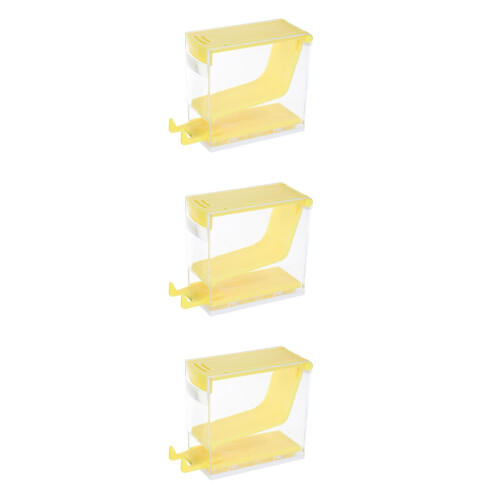 3Pcs Compact Yellow Cotton Roll Storage Box with Easy Press Dispensing 1