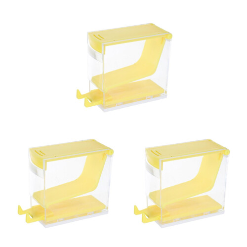 3Pcs Compact Yellow Cotton Roll Storage Box with Easy Press Dispensing 2