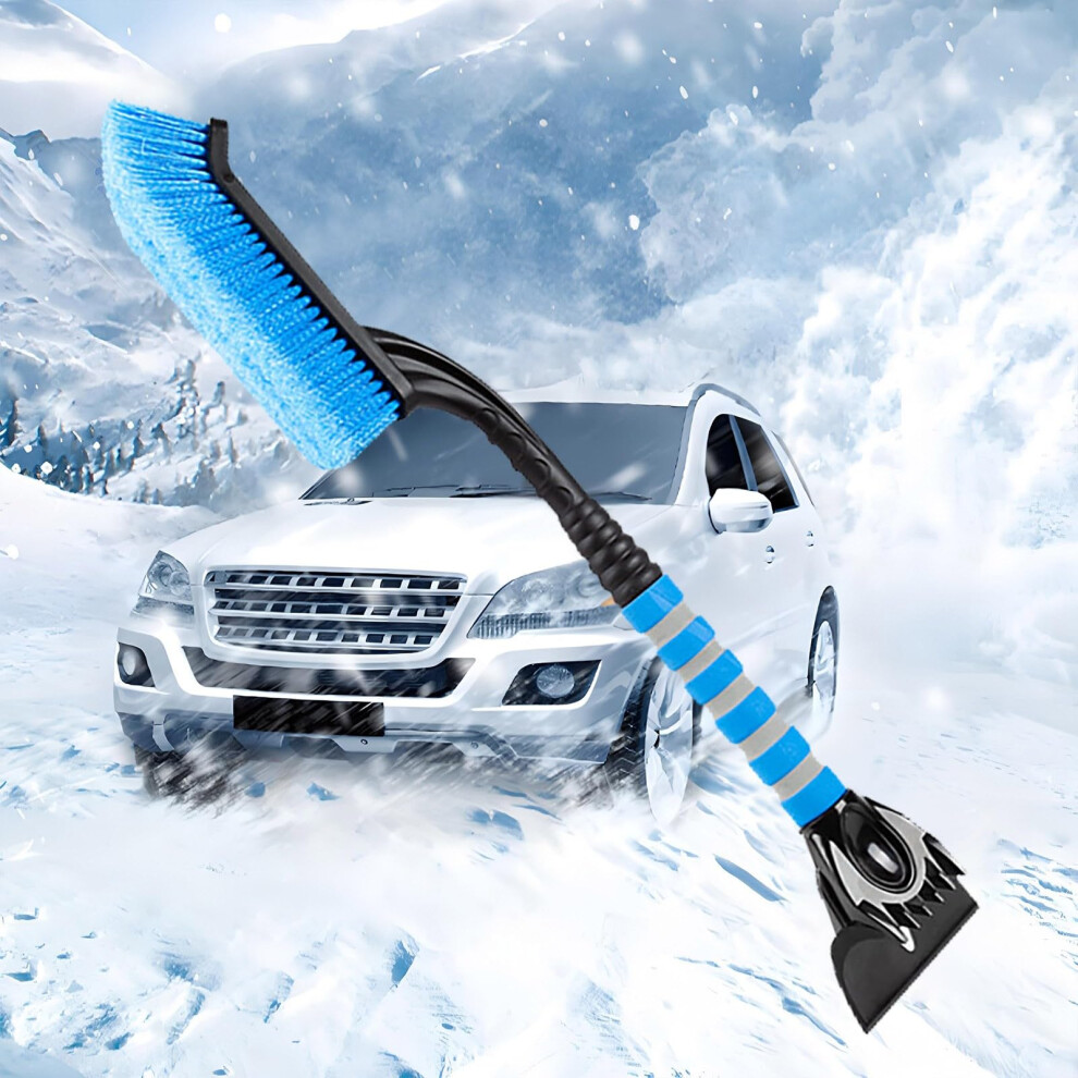 Detachable Car Snow Shovel And Ice Scraper, Ergonomic Long Handle For Winter Cleaning Blue 9330225851455