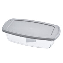Grote glazen bakvorm met strakke deksel 27x14x7cm, perfect voor